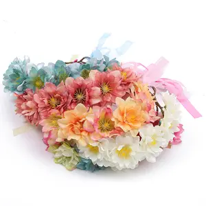 Bandeau à fleurs pour femmes Couronne de fleurs Guirlande de mariage Festivals de mariage Accessoires photo Couronne de fleurs Couronne de roses Coiffe de mariage