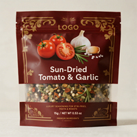 Sachet Doypack Premium de Qualité Alimentaire avec Fenêtre Transparente et Logo Personnalisé, Sac à Fermeture Éclair pour Emballage de Mélange d'Épices et d'Assaisonnements