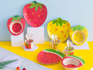 Unbreakable Bamboo Fiber Lightweight Dinnerware Sets Biodegradable <b>Kids</b> Pineapple <b>Plate</b> <b>Bowl</b> Cup <b>and</b> Cutlery - Product Image 3