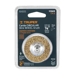 Herramienta Circular para Cardar Cables BOX 6, Alambre de 2' de Grosor para Taladro, TRUPER - Product Image 3
