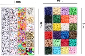 5000 Đất Sét Hạt Cho Vòng Đeo Tay Làm Bộ Dụng Cụ, 24 Màu Sắc Đất Sét Phẳng Heishi Hạt Trang Sức Phụ Kiện, Dây Đối Với Trang Sức Làm Kit - Product Image 3