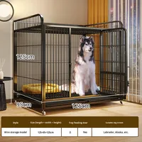 Vente en gros de chenils pour chiens en fil de fer, conception à tubes carrés, taille personnalisée, faciles à déplacer, pour chiens de taille moyenne/grande, Button