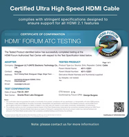 Câble HDMI ultra haute vitesse certifié ULT-unite HDMI CE FCC, 1m, 2m, 3m, prend en charge 8K 60Hz 48 Gbps, compatible HDMI 2.0/1.4
