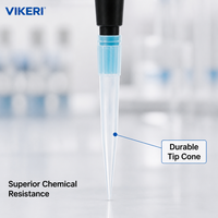 VIKERI Micropipette manuelle transparente à volume variable monocanal réglable OEM 0,1-10000uL pour laboratoire ISO 8655