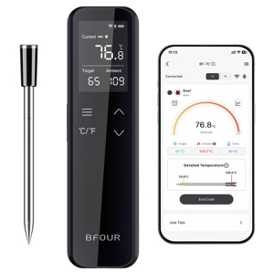 Thermomètre numérique intelligent sans fil <span class=keywords><strong>WiFi</strong></span> à portée illimitée, alimenté par USB, avec écran LCD, en plastique, étanche, pour la cuisson en cuisine - Product Image 1