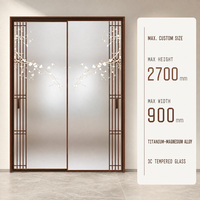 Nouvelle porte coulissante en aluminium et verre, style chinois, certifiée 3C, étanche, écologique, en fibre de verre pour salle de bain, OEM/ODM