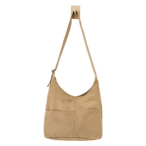 Sac de travail en toile tendance grande capacité, sac bandoulière simple couleur unie pour les trajets quotidiens, idéal pour l'hiver, l'été, la plage et les voyages - Product Image 1