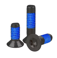 Vis de machine antivol M3 M4 M5 M6 M8 M10 en acier au carbone, peinture noire, grade 10.9, tête fraisée Torx, avec colle bleue anti-effraction