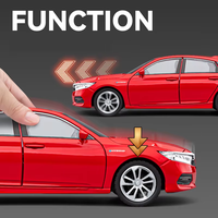 Nouveau modèle de voiture en alliage d'aluminium Hon Da Accord 1:24 avec lumières et sons, simulation de recul, cadeau pour garçon, jouet de collection, ornement, cadeau