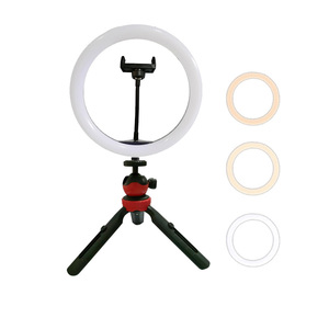 Lampe annulaire LED professionnelle pour diffusion en direct TikTok, éclairage d'appoint 10W 10 pouces pour studio photo et selfie, avec trépied - Product Image 2