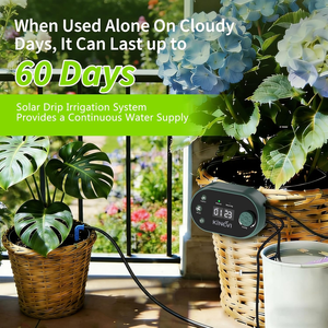 Kit d'irrigation automatique solaire pour plantes, système d'arrosage goutte à goutte 3W, 15 pots, 22 modes de temporisation, anti-siphonnage, minuteur de jardin extérieur DIY - Product Image 5