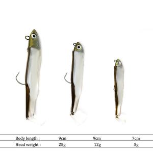 Leurres d'appâts souples en Silicone méné noir 5g 12g 25g Leurre De Pche tête de gabarit leurre souple pour la pêche à la <span class=keywords><strong>truite</strong></span> de bar de mer leurre souple - Product Image 2