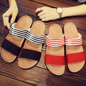 Pantofole elastiche <span class=keywords><strong>con</strong></span> suola spessa di tendenza moda <span class=keywords><strong>con</strong></span> cuscino in schiuma di sughero poggiapiedi antiscivolo scarpe da spiaggia all'aperto sandali da donna - Product Image 6