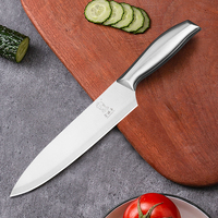 Couteau de Chef Gourmet à Lame Creuse en Acier Forgé avec Manche en Acier Inoxydable 30Cr13, Lame de Précision de 8 Pouces Très Affûtée