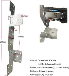Nhiệm Vụ Nặng Nề Có Thể Điều Chỉnh Cầu Thang Ráp Dây Móc Áo 18 Đo Mạ Kẽm Phổ Cầu Thang Ráp Dây Gắn Chân Đế - Product Image 2