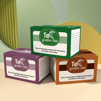 Op maat gemaakte logo OEM gevouwen lege fruitthee rechthoekige groene theezakjes kartonnen voedselveilige verpakkingen met klep cadeaudoosjes