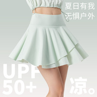 Set rok wanita dan atasan kerah Polo, pakaian tenis Golf 2 potong, rok tenis dengan saku samping musim panas 50 + rok Polo