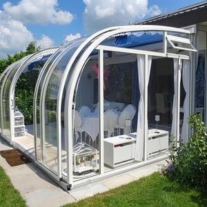 Véranda préfabriquée à toit plat sur mesure <span class=keywords><strong>en</strong></span> aluminium et verre pour hôtel, villa ou projet hôtelier - Product Image 6