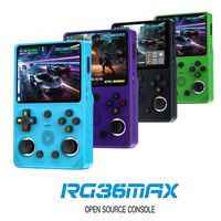 Console de jeu portable RG36 MAX rétro avec écran IPS de 3,5 pouces, système d'exploitation Linux RK3326 et batterie de 3000 mAh.