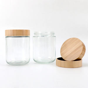 Eco Friendly Bamboo Cover Glass Canister Empty Glass <b>Jar</b> Silk Screen Printed Label Fruit <b>Jam</b> Chutney Spice Sauce Kitchen Food - Product Image 3
