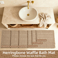 Tapis de bain en polyester personnalisé, absorbant, séchage rapide, antidérapant, avec adhésif thermofusible, tapis de sol de salle de bain résistant au glissement