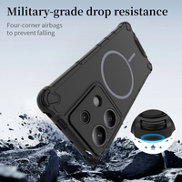 Étui de téléphone magnétique sans fil à chargement sans fil, protection renforcée TPU+PC, prix d'usine personnalisé, pas cher, pour Redmi Note 13 Pro