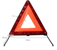Outils d'urgence pour véhicules, triangle de signalisation de voiture en matériau ABS réfléchissant prismatique haute intensité avec support de stationnement à trois pieds