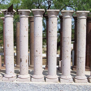 Columna Romana Beige de Estilo Europeo Simple Personalizada, Pilar de Piedra Natural Sólida para Decoración de Villas Residenciales - Product Image 1