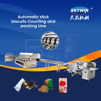 Machine d'emballage industrielle pour biscuits Pocky, machine d'emballage de biscuits en bâtonnets, ligne d'emballage flow pack pour biscuits en bâtonnets