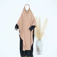 Islam Borka Chador Nida Niqab Burqa Overhead Tie Back Instant Hijab Jilbab Chador Long Khimar Avec Cravate Femmes Musulmanes Hijab Écharpe