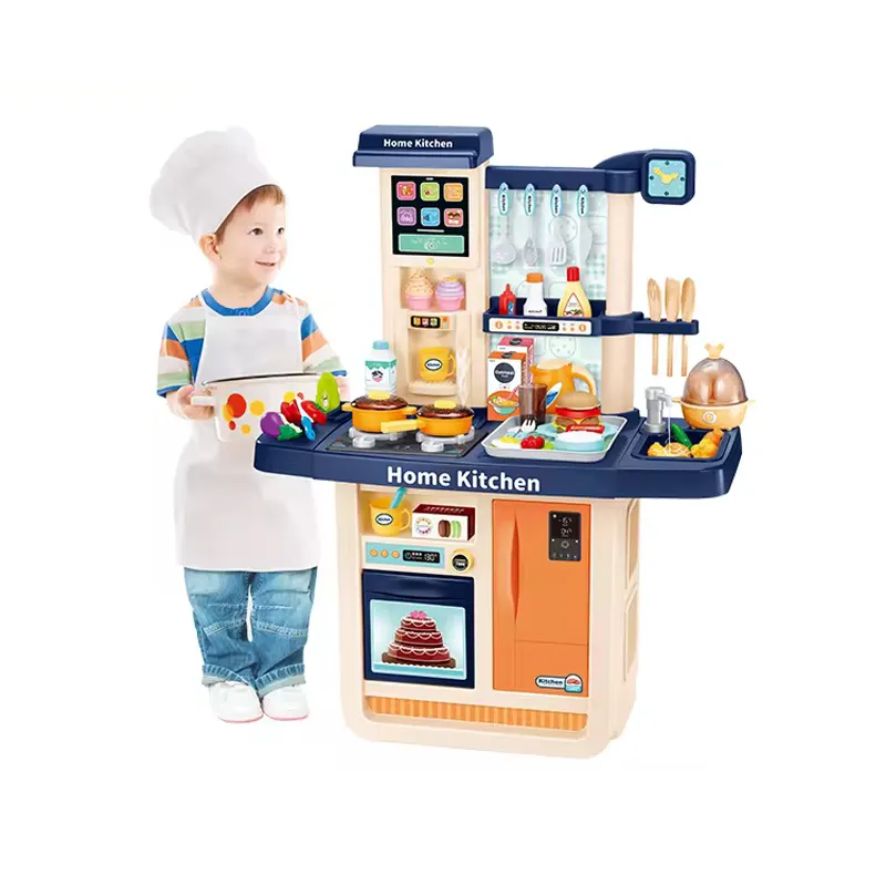 popular children diy toys pretend play large kitchen with light music