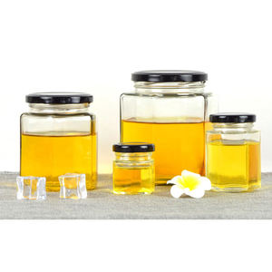 Frascos de Vidrio Hexagonales de 500g 380ml, Herméticos, Ovalados, Únicos, con Tapa Metálica, <span class=keywords><strong>para</strong></span> Miel - Product Image 2