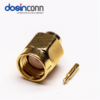 Conector de Cable SMA Macho-Hembra RP RP-SMA RF Coaxial con Pigtail Tipo LMR400 RG58, Conector de Montaje en PCB, Crimpado de Mamparo Derecho