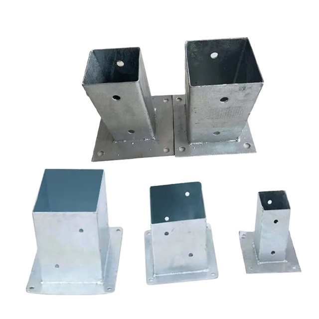 HLM Free Sample Steel Hot-Dipped Galvanized Square Head Auger Anchor Fence Post Spike 2"x2" Ground Support Anchor for Fence