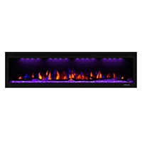 Luxstar – chauffage électrique de cheminée, 60 pouces, média, Royal Slim Dove, lumière Led, effet de flamme réelle, cheminée électrique