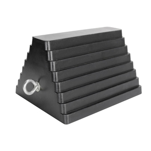 Cale de roue en caoutchouc robuste pour remorque de camion voiture bloc anti-dérapant bouchon de pneu avec boulon à œil cravate poignée produit de chaussée - Product Image 1