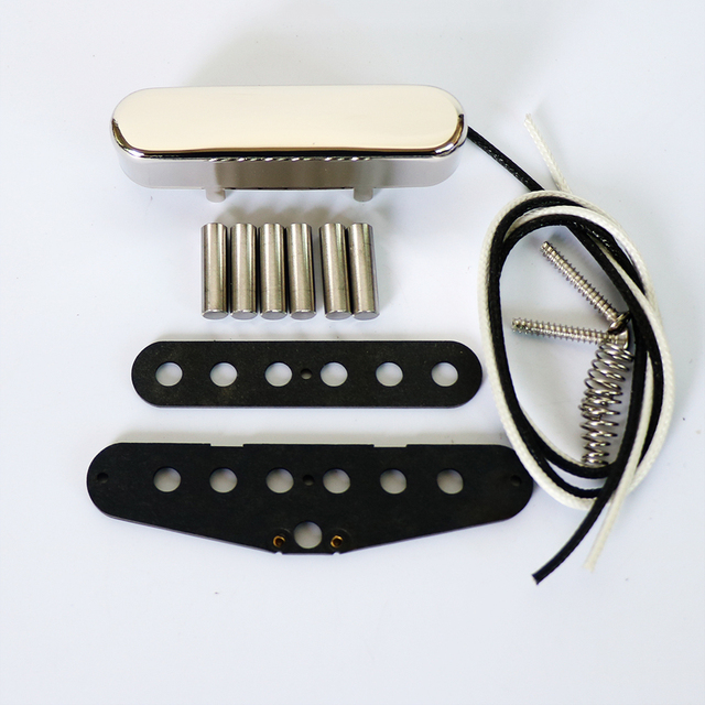 Donlis TPK01N Custom Black Flatwork Nickel Silver Cover TL Guitar Neck Pickup Kits with Alnico 5/2 Rods