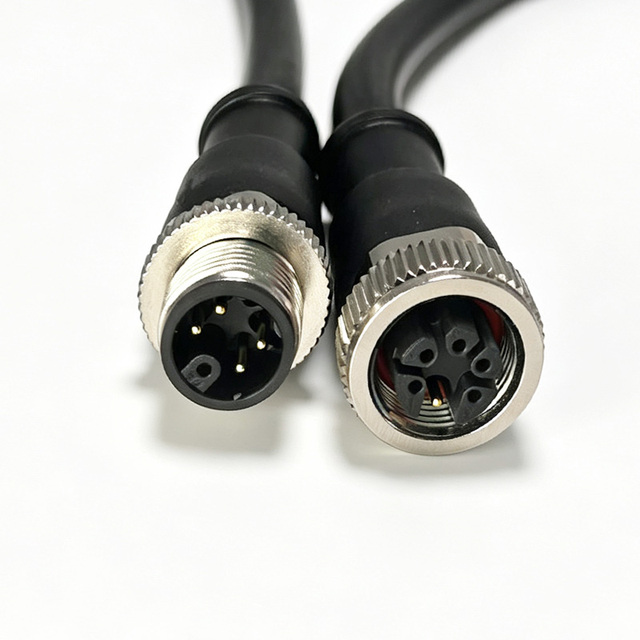M12 M Code 4+PE Integrated Motor Cable Power Brake Temperature Detection Wire for Integrated Servo Motors Custom Waterproof