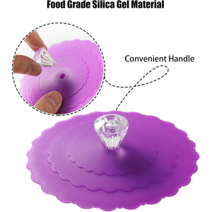 Kim cương <span class=keywords><strong>Silicone</strong></span> cup bao gồm nhiều màu <span class=keywords><strong>Silicone</strong></span> có nắp đậy cho cốc, ly, bình trà, hot cup có nắp đậy cho cà phê và trà - Product Image 4