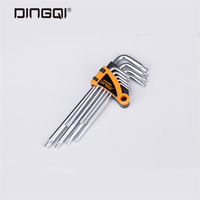 Kunci Allen Torx Hex DingQi 9PCS OEM Grosir Krom Ekstra Panjang Ujung Bulat Khusus Baja Paduan Khusus Dengan Lubang