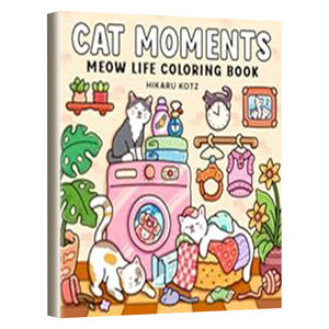 Momenti di gatto Custom per bambini libro da colorare carta Offset spessa con rilegatura perfetta per la stampa di libri da colorare per bambini - Product Image 1