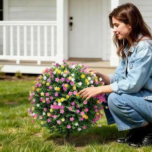 RUOPEI-<span class=keywords><strong>Herbe</strong></span> artificielle réaliste et arbuste à fleurs avec piquet de sol <span class=keywords><strong>pour</strong></span> décoration de jardin 5-8 ans à vie - Product Image 2