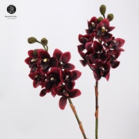 Orchidées artificielles D-210, fleurs artificielles au toucher réel, 8 têtes, grande orchidée en soie Cymbidium, fleurs artificielles pour la décoration de mariage et de la maison