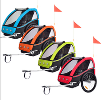 Remorque de vélo pour chien 2-en-1 confortable et pliable, poussette pour animaux de compagnie et enfants jumeaux, avec auvent, poches de rangement, plateforme, OEM, acier inoxydable
