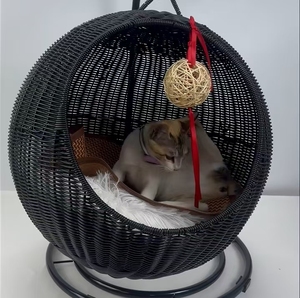 Litière pour chat en rotin de luxe, panier suspendu rafraîchissant pour animaux, coussin pour chien fait main, berceau pour animaux, toutes saisons - Product Image 3