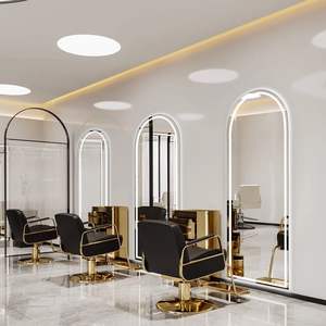 Espejo LED Dorado Profesional de Alta Gama para Salón de Belleza, Precio de Fábrica al por Mayor, Mueble Perfecto para Peluquería y Spa - Product Image 6