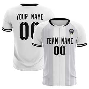 Camisetas/Conjuntos de Fútbol Personalizados con Rayas Clásicas Grises - Product Image 1