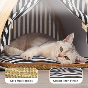 Bunnyhi MZP001 Fabricant en gros, maison pour chat en bois de luxe sur mesure, grande taille, en sisal et en peluche, tour pour chat, tente <span class=keywords><strong>tipi</strong></span> pour chat, <span class=keywords><strong>lit</strong></span> - Product Image 2