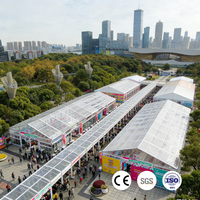 Tente d'exposition robuste à structure en aluminium, imperméable, pour salons professionnels en extérieur, avec parois latérales amovibles