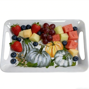 <span class=keywords><strong>Plateau</strong></span> rectangulaire en mélamine pour la récolte d'automne, 39*20,5 cm / 15,35 pouces x 8 pouces, avec poignées - Product Image 2